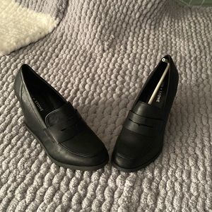 Size 11 brand new faux leather wedge shoes